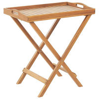 GARTENTISCH Massivholz Heller Holzfarbton Java - Hellbraun, Holz (45/68/73cm) - Beliani