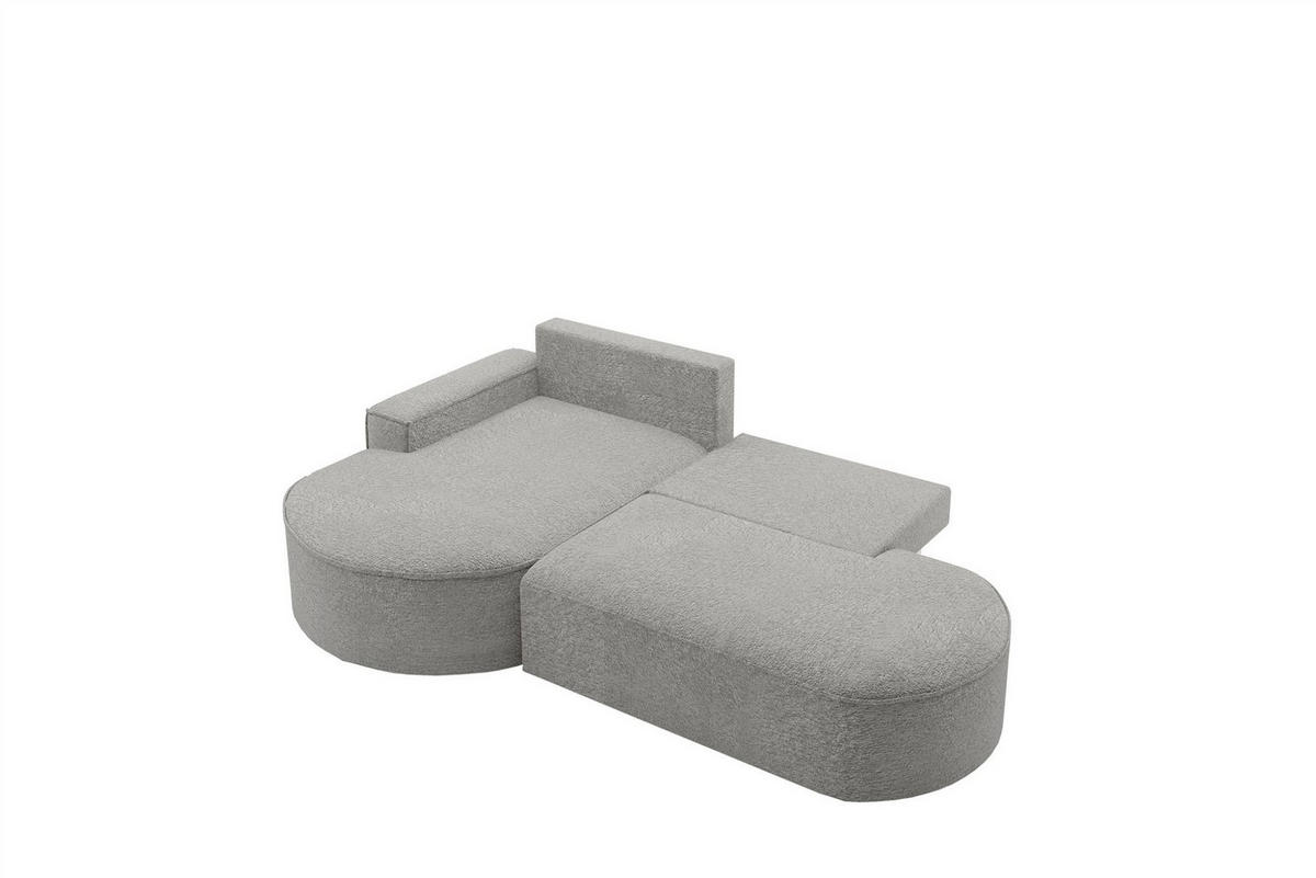 ECKSOFA Girona Mit Schlaffunktion - Grau, Holzwerkstoff/Textil (278/179cm) - Fun Möbel