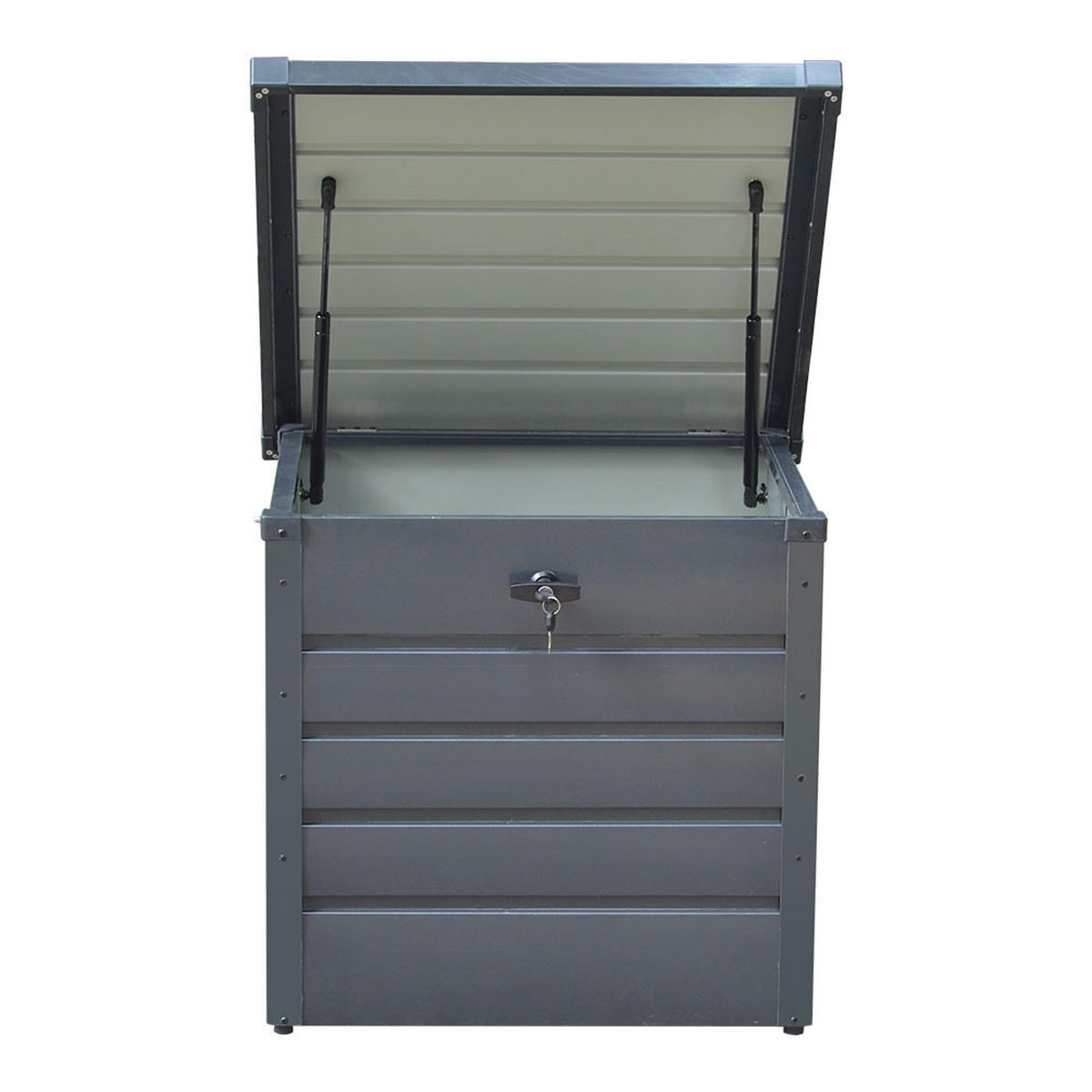 GARTENBOX Auflagenbox Kissenbox 200L aus Metall in Anthrazit in AußenGarten abschließbar 72 x 62 x 63 cm 15 kg - Anthrazit, Metall (72/63/62cm) - Livingandhome