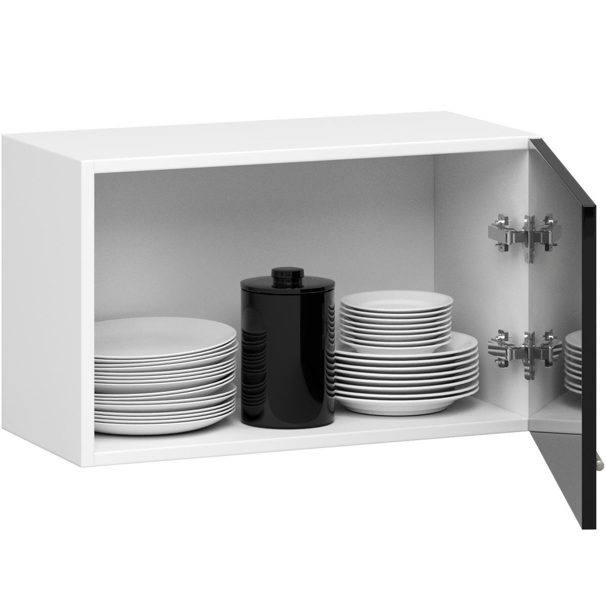 HÄNGESCHRANK Weiß, Schwarz Glanz 29/60/30 - Schwarz Hochglanz/Weiß, Holzwerkstoff (60/29/30cm) - RAUMHIRSCH FURNITURE