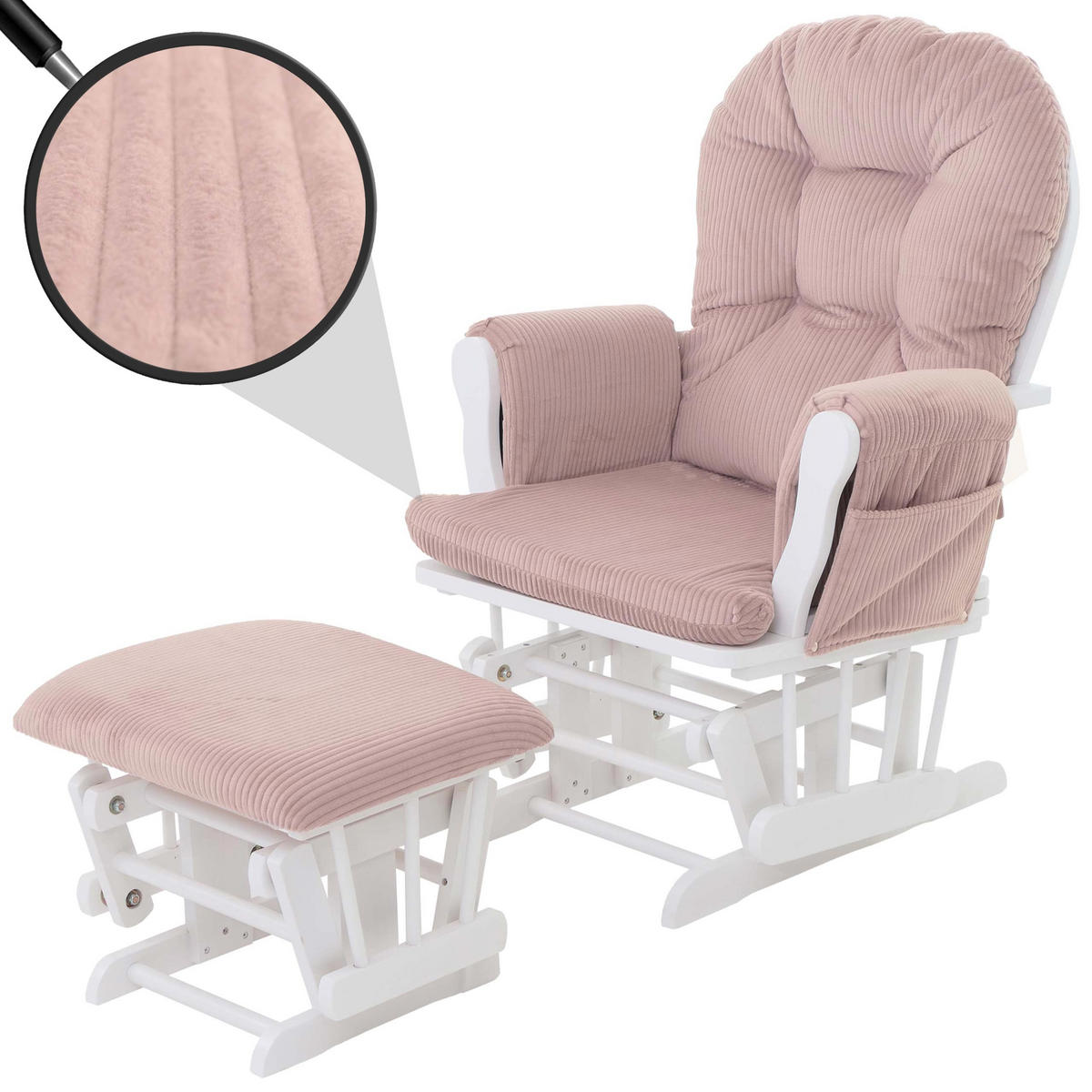 RELAXSESSEL Altrosa, Weiß - Altrosa/Weiß, Textil (74/103/71cm) - MCW