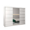 SCHWEBETÜRENSCHRANK 200/250/62 3-türig - Silberfarben/Weiß, Holz/Kunststoff (250/200/62cm) - Abiks Möbel
