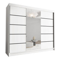 SCHWEBETÜRENSCHRANK Davos VI - 250 cm - Weiß, Holzwerkstoff/Metall (250/215/58cm) - Sofnet