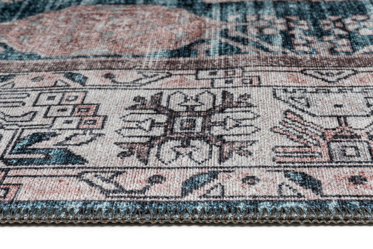 TEPPICH DUBAI petrol orientalisch 120/180 cm - Petrol, Textil (120/180cm) - Tapiso