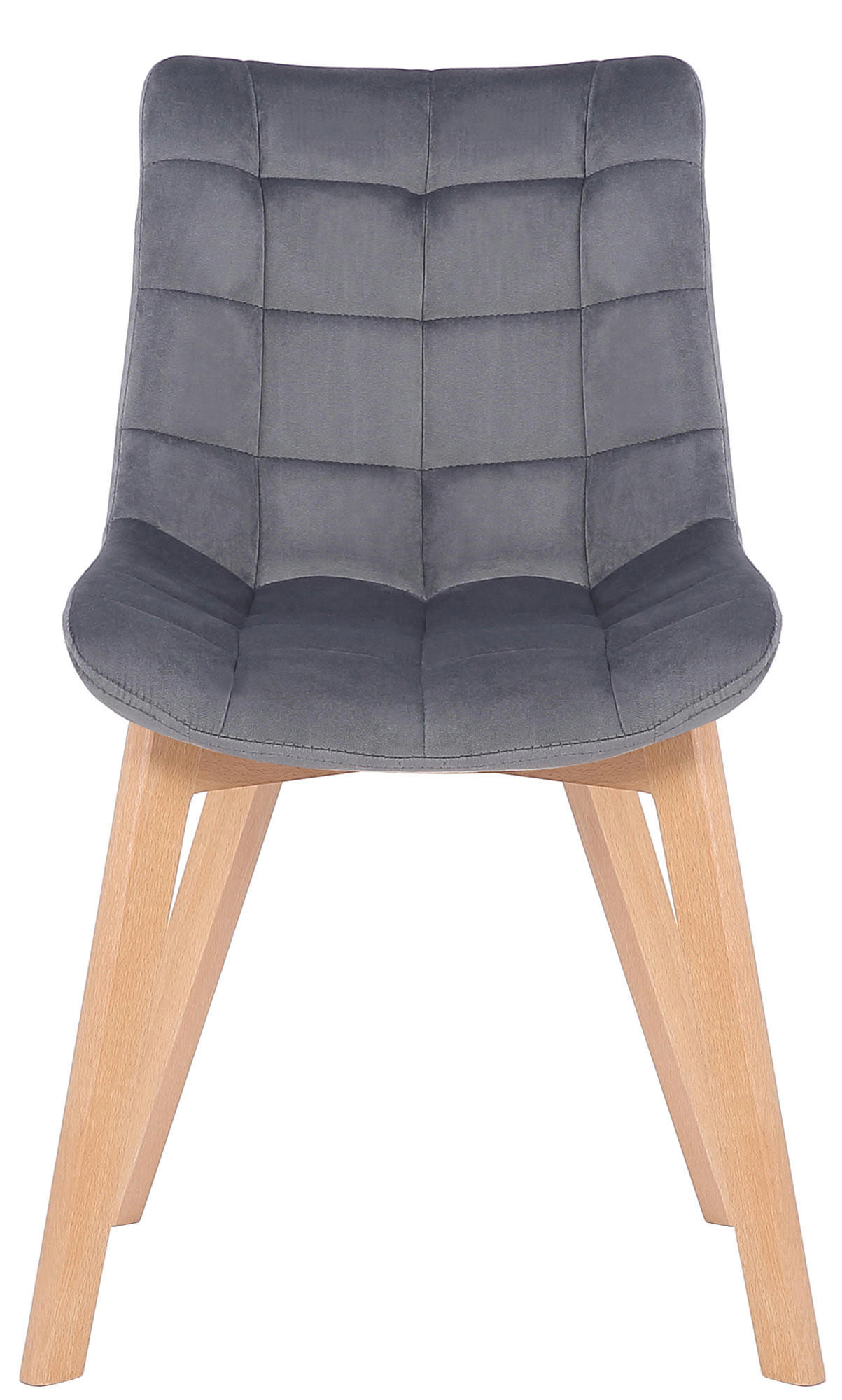 ESSZIMMERSTUHL Passat Samt, Gestell Buchenholz Natura Grau - Naturfarben/Grau, Holz/Buchenholz (46/82/61cm) - TPFLiving