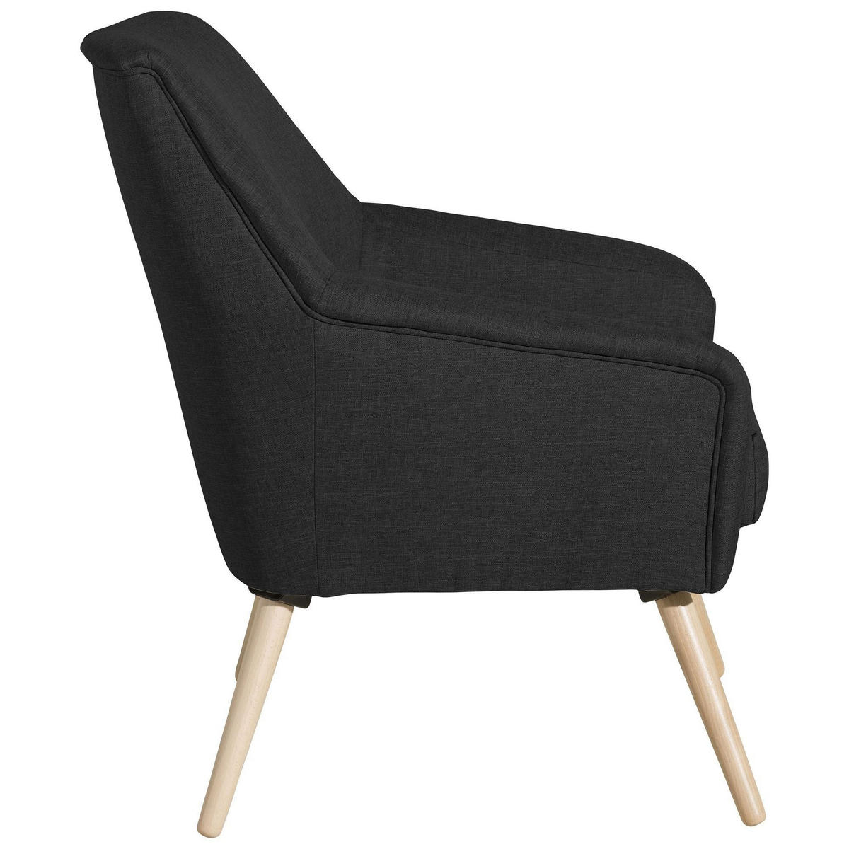 SESSEL Kachka Bezug Flachgewebe Buche natur / schwarz - Schwarz, Kunststoff (67/81/71cm) - 58aufmkessel