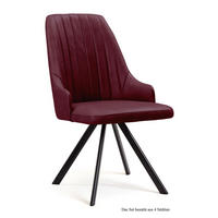 ESSZIMMERSTUHL drehbar (4er-Set) Devyn 52x91x60 Schwarz/Marsala - Brombeere/Schwarz, Kunststoff (60/91/52cm) - 58aufmkessel