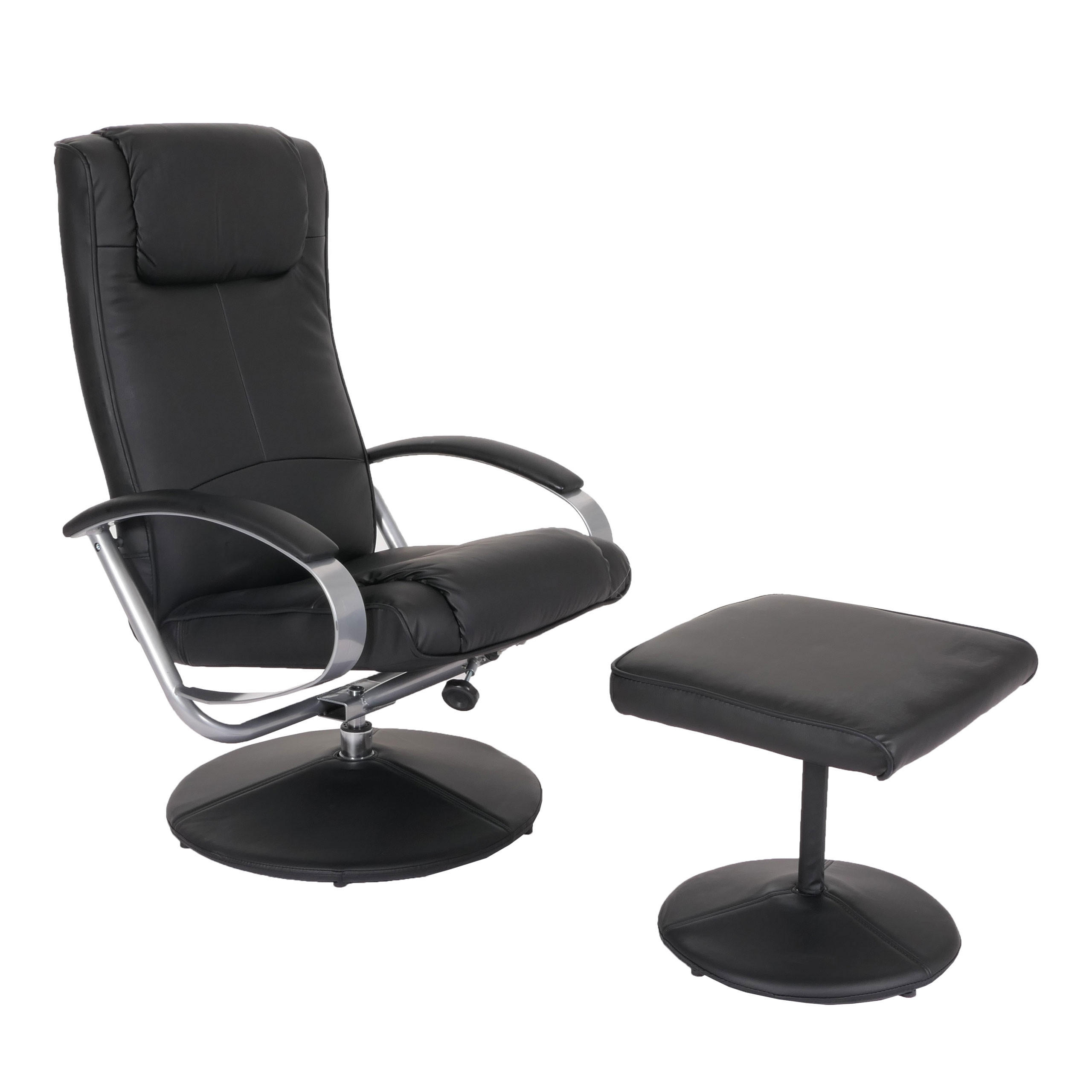 RELAXSESSEL MIT HOCKER Schwarz - Schwarz, Textil (68/101/83cm) - MCW