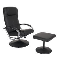 RELAXSESSEL MIT HOCKER Schwarz - Schwarz, Textil (68/101/83cm) - MCW