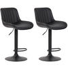 BARHOCKER 2er Set Lederlook schwarz - Schwarz, Textil/Metall (50/86/50cm) - CLP