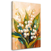 LEINWANDBILD Blumen 60x90cm - Beige, Textil (60/90cm) - Feeby