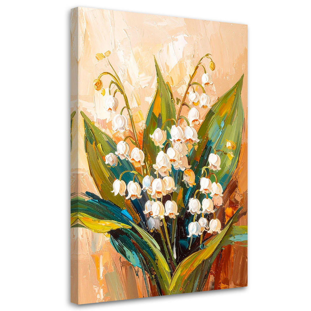 LEINWANDBILD Blumen 60x90cm - Beige, Textil (60/90cm) - Feeby