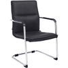 BESUCHERSTUHL SEATTLE 92x56x60 cm Schwarz Kunstleder - Schwarz, Leder/Metall (56/92/60cm) - DELUKE