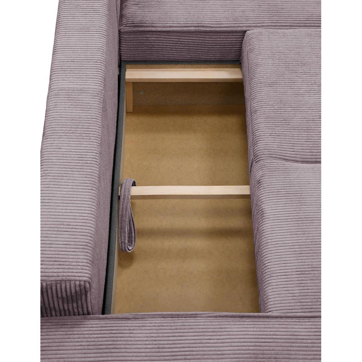 ECKSCHLAFSOFA Primo L rosa - Schwarz/Rosa, Textil (290/185cm) - Beautysofa
