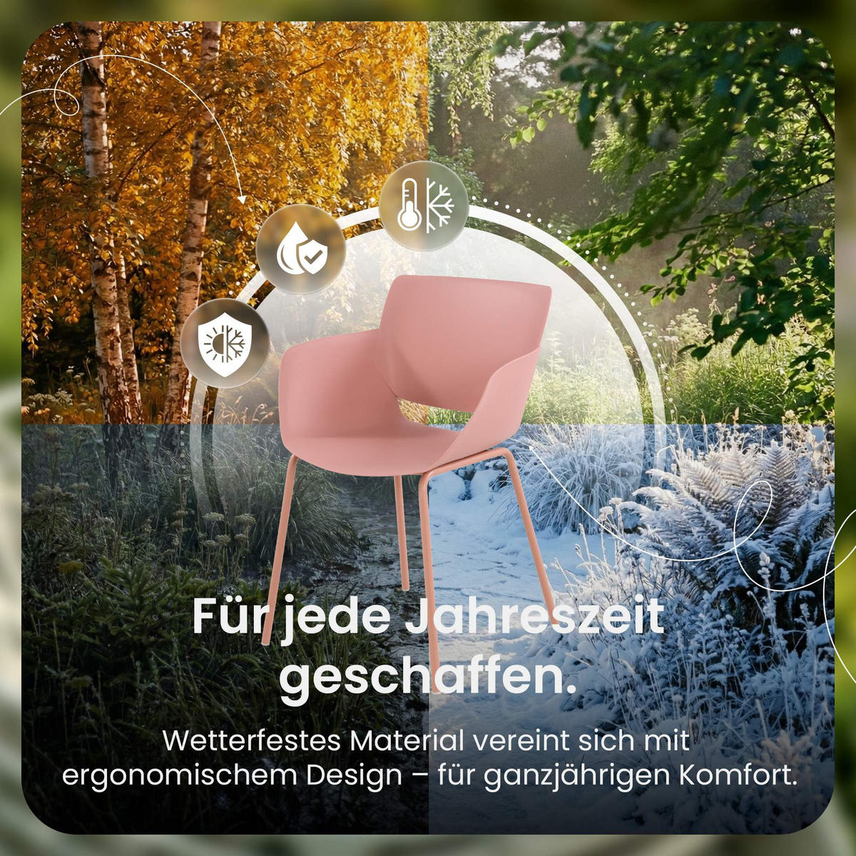 STUHL Kunststoff Pink - Pink, Kunststoff/Metall (58/80/54cm) - CLP