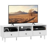 TV Schrank TV Board mit Schubladen, Weiß 140x34x45cm - Weiß, Holzwerkstoff (140/45/34cm) - HOMCOM