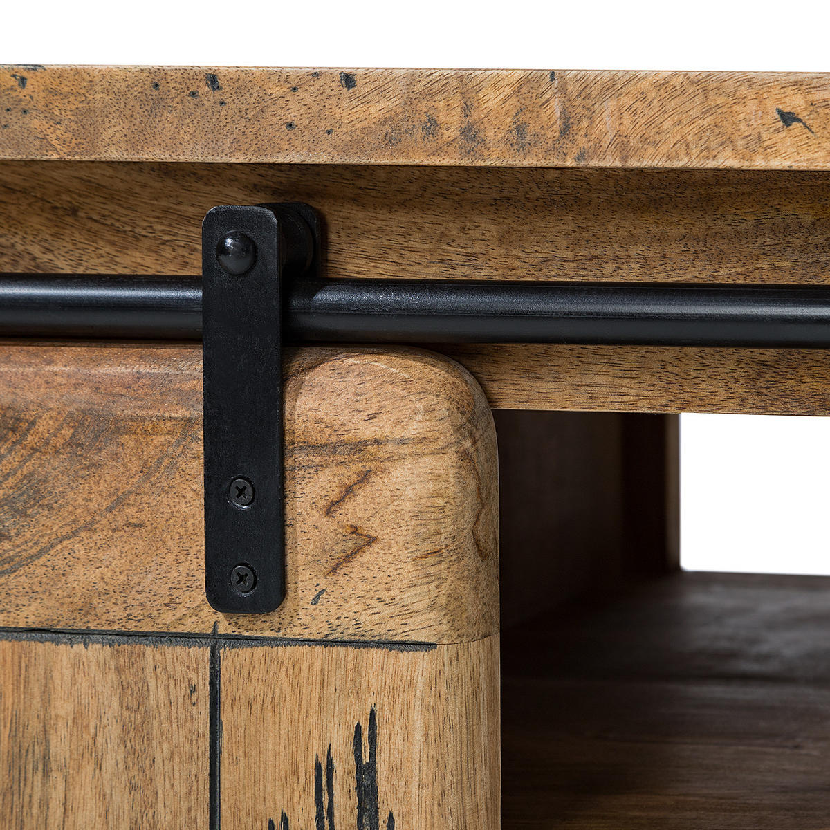 COUCHTISCH - Mango massiv / Eisen - Mango / Schwarz - Braun, Holz/Metall (110/70/45cm) - home24