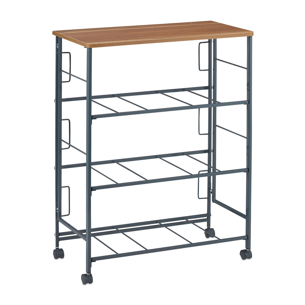 SCHUBLADENSCHRANK - Anthrazit, Holzwerkstoff/Textil (58/74.5/30cm) - Relaxdays