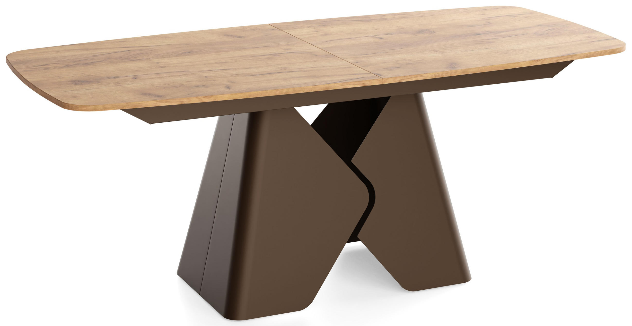 ESSTISCH Vanta rechteckig ausziehbar verlängerbar mit Braunem Metallgestell, Eiche Braun 180-270/90/76 cm - Eiche Wotan/Braun, Holzwerkstoff/Metall (90/270/76cm) - WFL GROUP