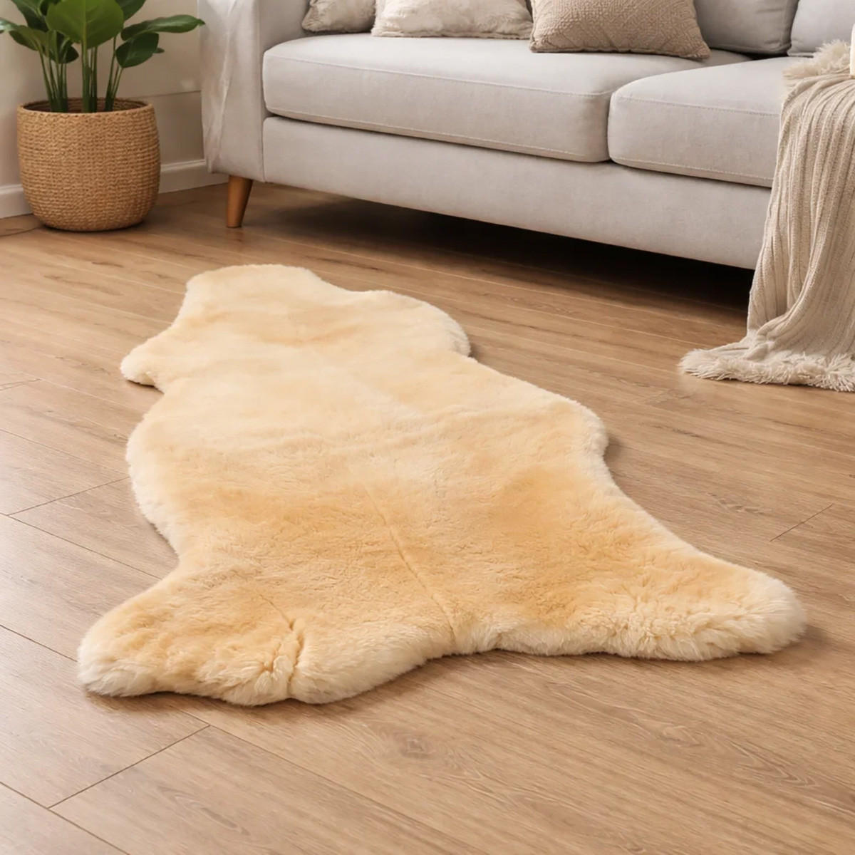 LAMMFELL medizinisch Relugan Baby Schaffell Öko ca. 75 cm - Gelb, Fell (45/75cm) - Provellus