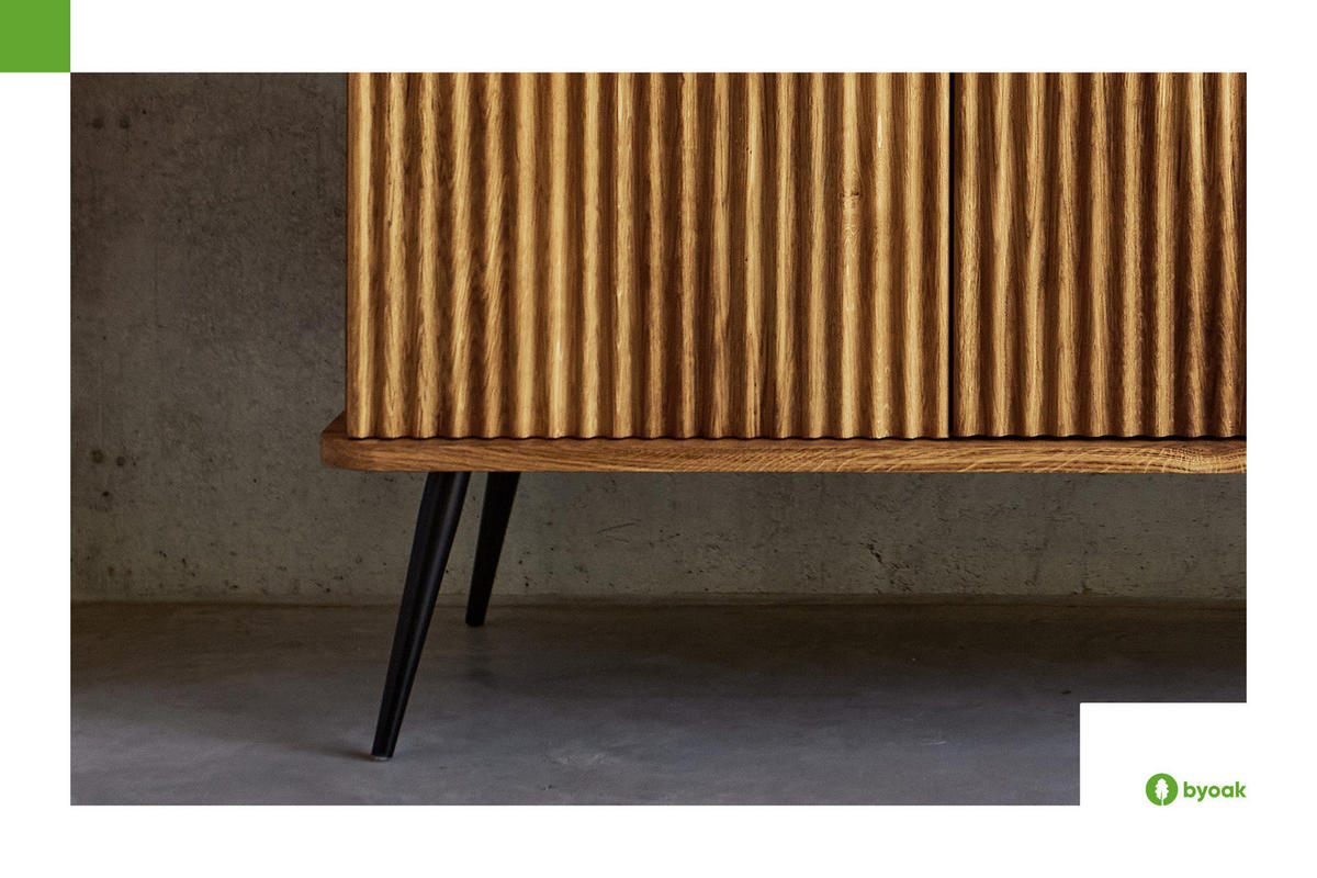 KOMMODE niedrig LINA - Wildeiche, Holz (97/57/46cm) - byoak
