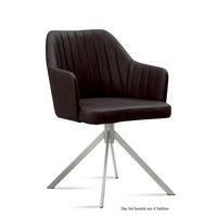 ARMLEHNSTUHL (4er-Set) Dorthe 58x81x60 Edelstahl/Espresso - Edelstahlfarben/Dunkelbraun, Kunststoff (60/81/58cm) - 58aufmkessel