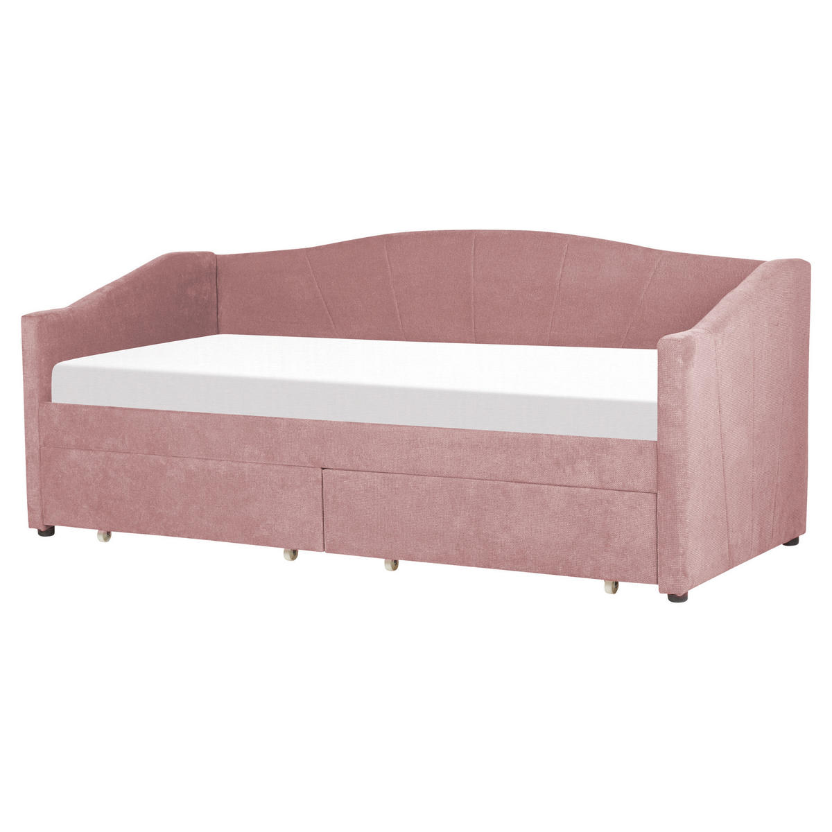 TAGESBETT mit Stauraum 90x200 cm Rosa Vittel - Pink, Textil (90/200cm) - Beliani