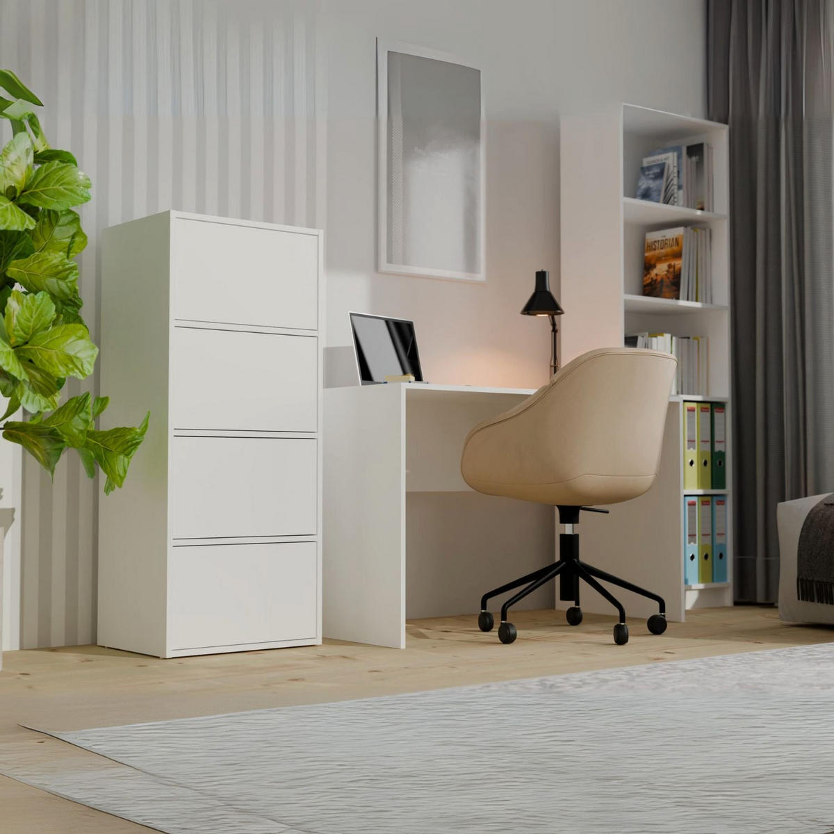 HIGHBOARD Kate - Weiß, Holzwerkstoff (50/119/40cm) - kommodly