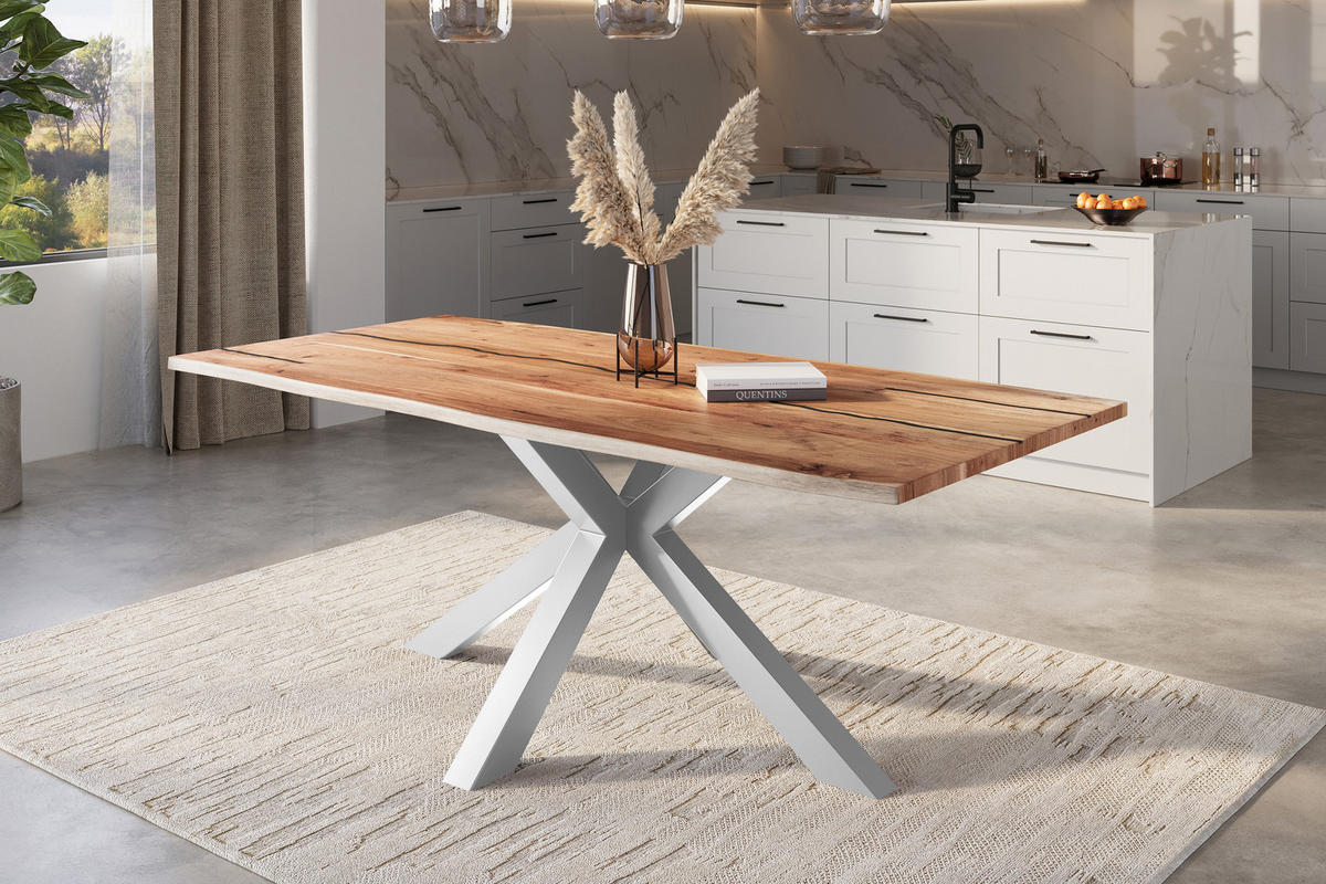 ESSTISCH POLLY - Beige/Naturfarben, Holz (100/220/77cm) - SAM