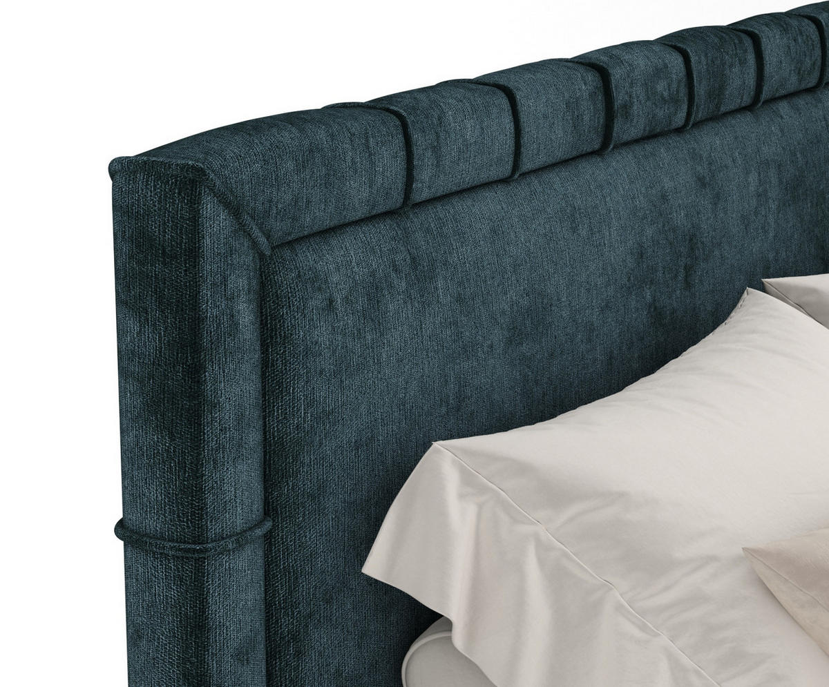 BOXSPRINGBETT Rimini Dunkelgrün 200/200 cm mit Matratze und Topper - Dunkelgrün/Schwarz, Holz/Holzwerkstoff (200/200cm) - Maison de Reve