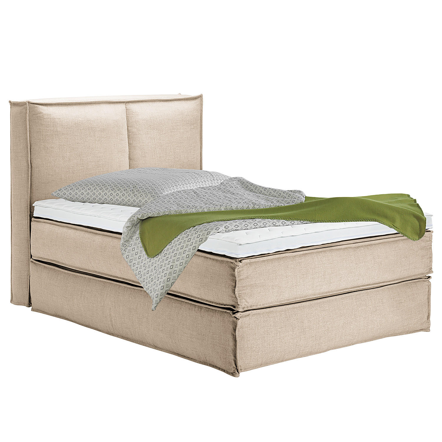 BOXSPRINGBETT mit Kopfteil - Premium - Beige, Textil (140/220cm) - home24