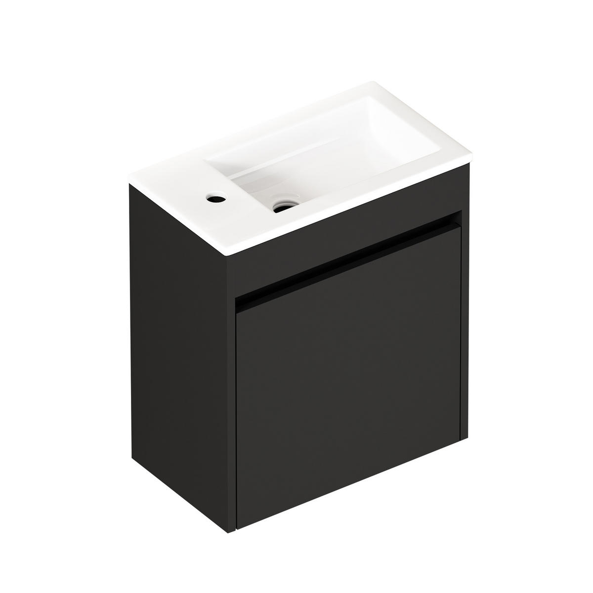 BADEZIMMERSCHRANK Schwarz 46 cm - Schwarz, Holz (45/51.5/25.5cm) - PANGIVO