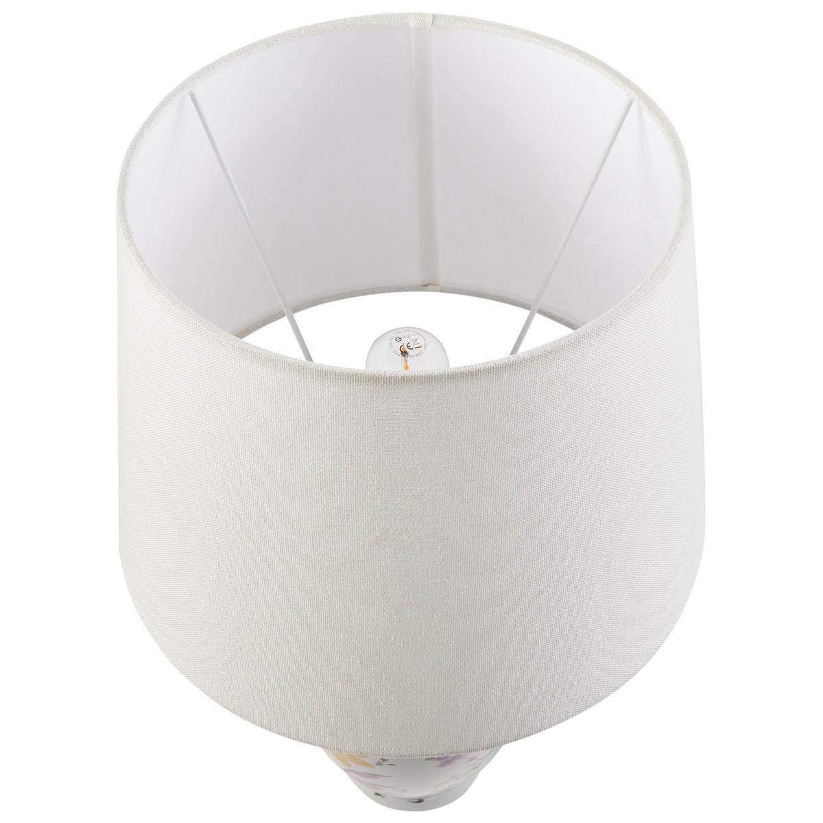 TISCHLAMPE Weiß Acrosso - Blau/Pink, Keramik (32/32/56cm) - Beliani