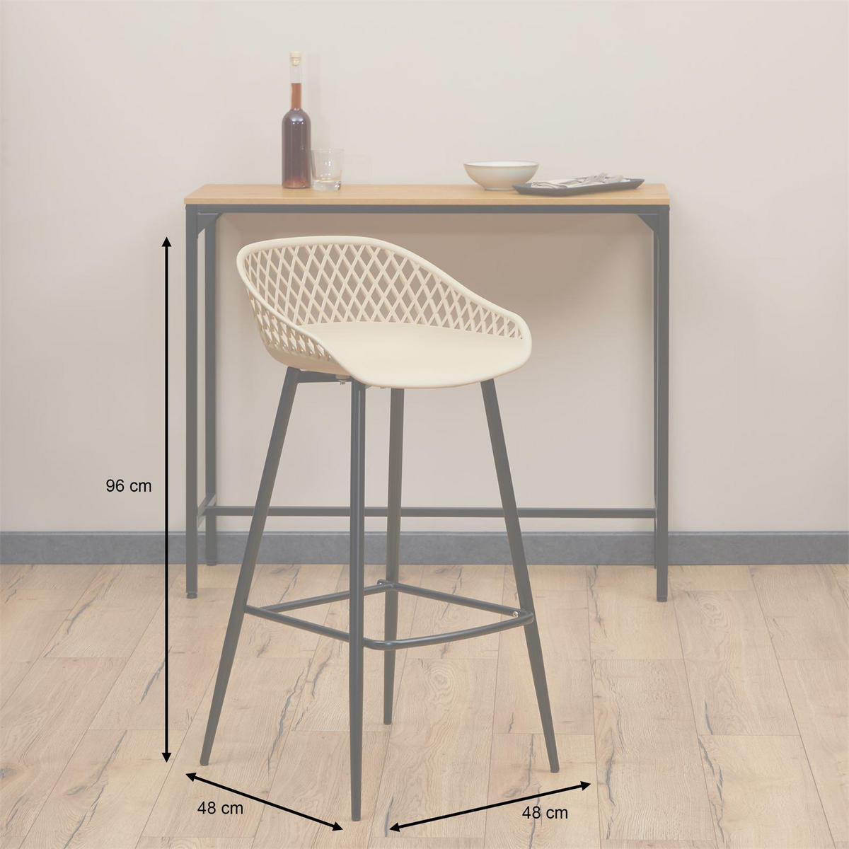 BARHOCKER IREK 2er-Set beige - Beige, Textil (47/99/49cm) - IDIMEX
