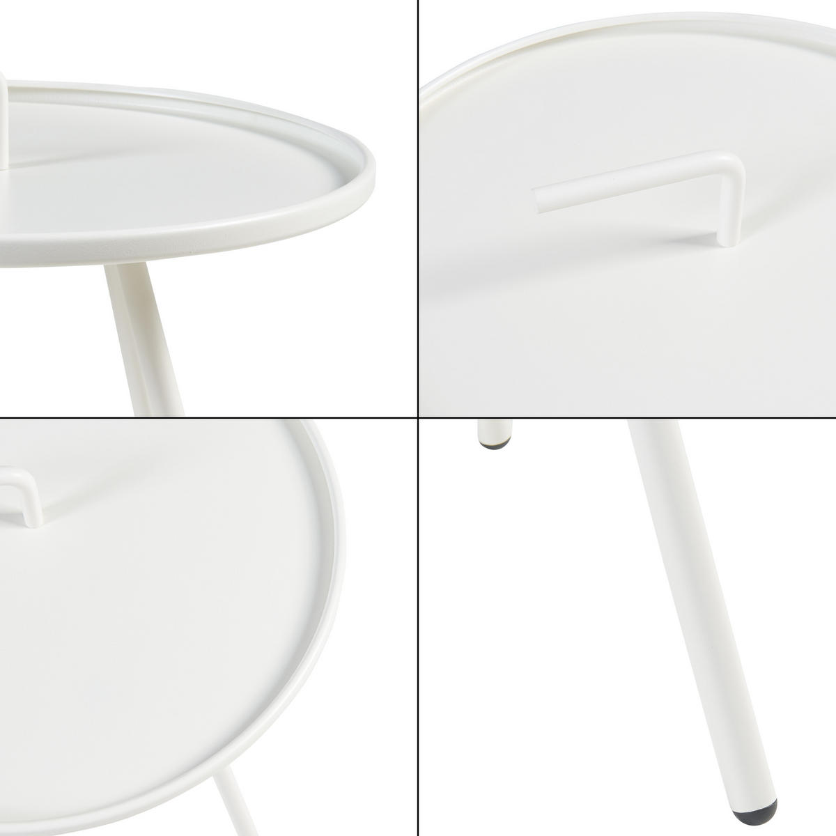 GARTEN-BEISTELLTISCH Fosen - Weiß, Metall (42/42/55cm) - [en.casa]