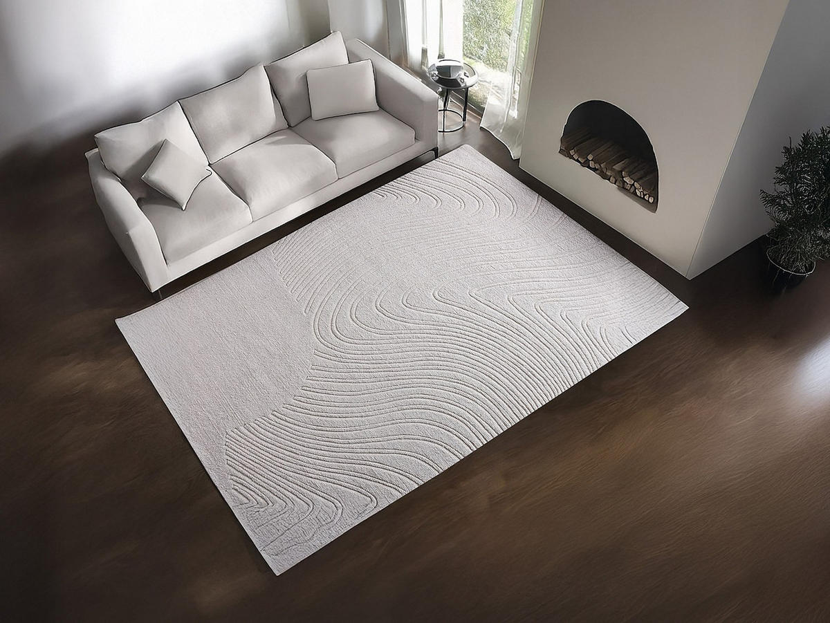 WOHNZIMMERTEPPICH - 160 cm x 230 cm - Stoff, Stoff - Elfenbeinfarben CELESTIA - Weiß, Textil (160/230cm) - Vente-Unique