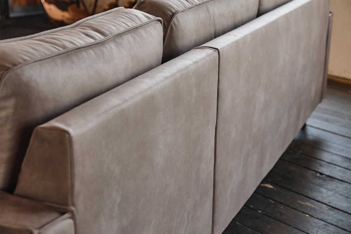 ECKSOFA VILNIUS Anthrazit Kunstleder - Anthrazit/Schwarz, Leder/Textil (286/170cm) - KAWOLA