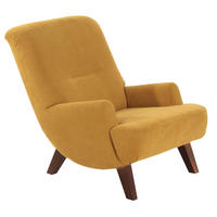 SESSEL Kajsa 71x80x101 Bezug Veloursstoff Buche nussbaum/mais - Messingfarben/Nussbaumfarben, Kunststoff (101/80/71cm) - 58aufmkessel