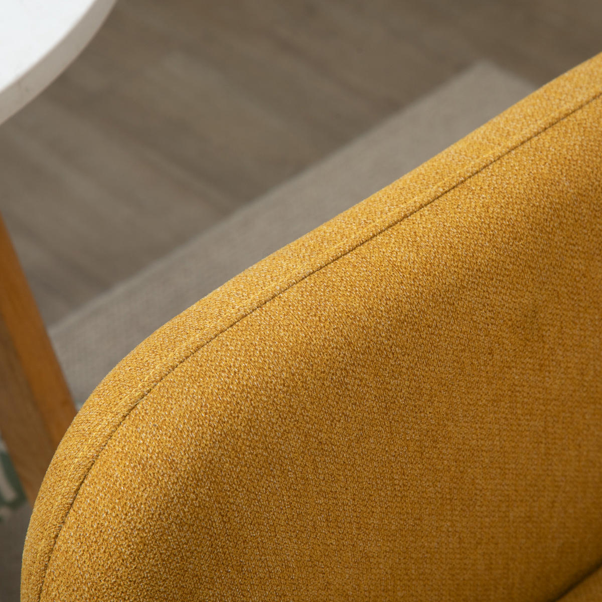 SOFA 2-Sitzer, Polyester Holz Natur+Gelb - Gelb/Naturfarben, Kunststoff (70/80/130cm) - HOMCOM