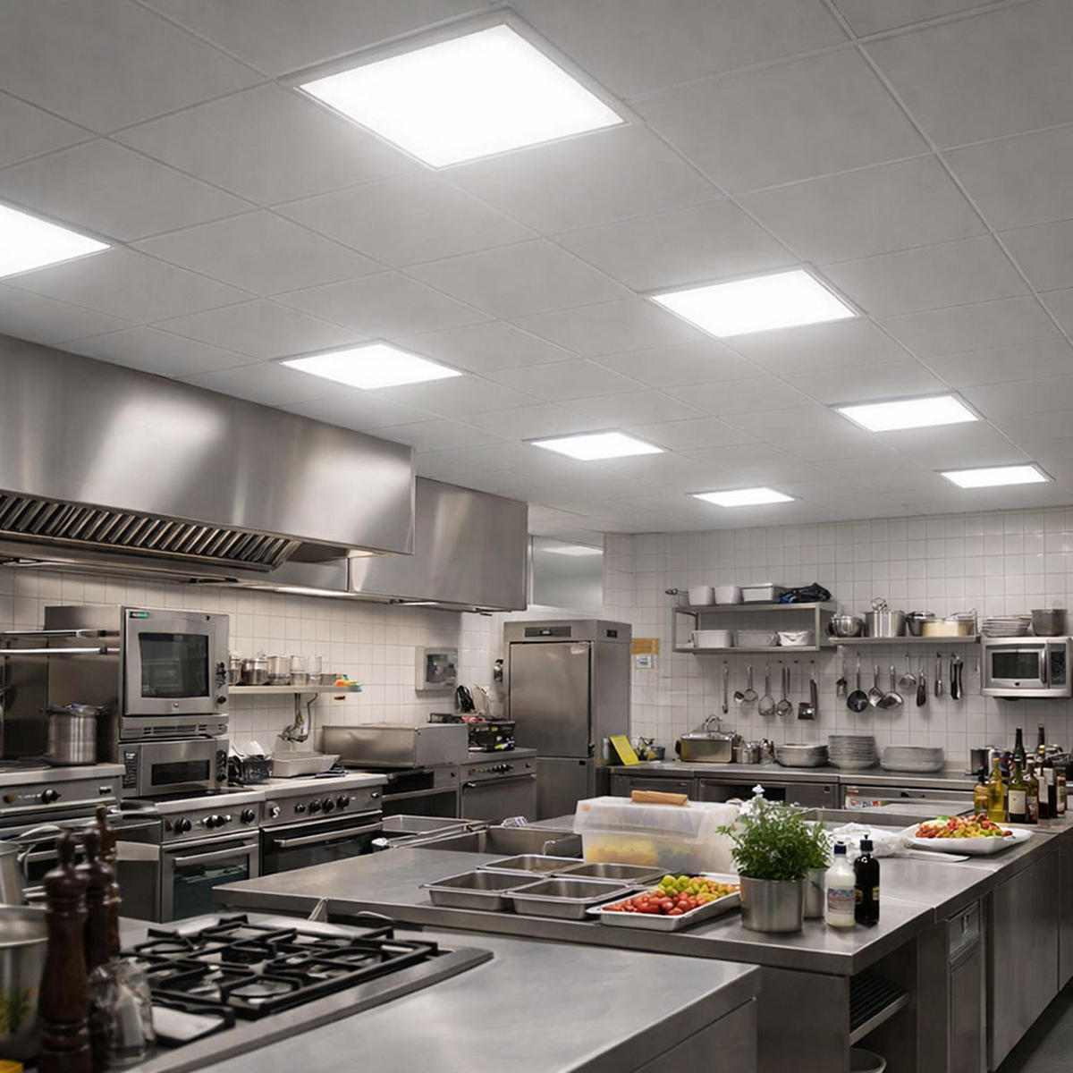 LED DECKENLEUCHTE Kunststoff Weiß - Weiß, Kunststoff (59.5/59.5/3cm)