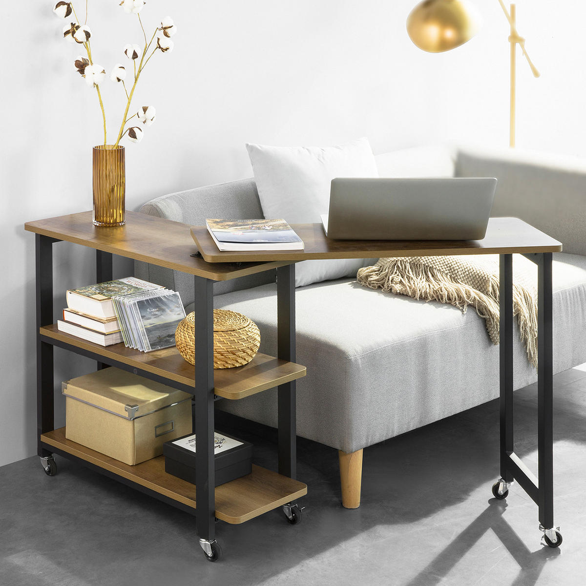 SCHREIBTISCH Vintage - Braun, Holzwerkstoff (30/133/69cm) - SoBuy