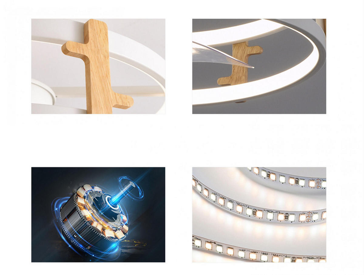 LED-DECKENLAMPE Weiß mit integriertem Ventilator 55 W - Weiß, Kunststoff (40/40/24cm) - Purline
