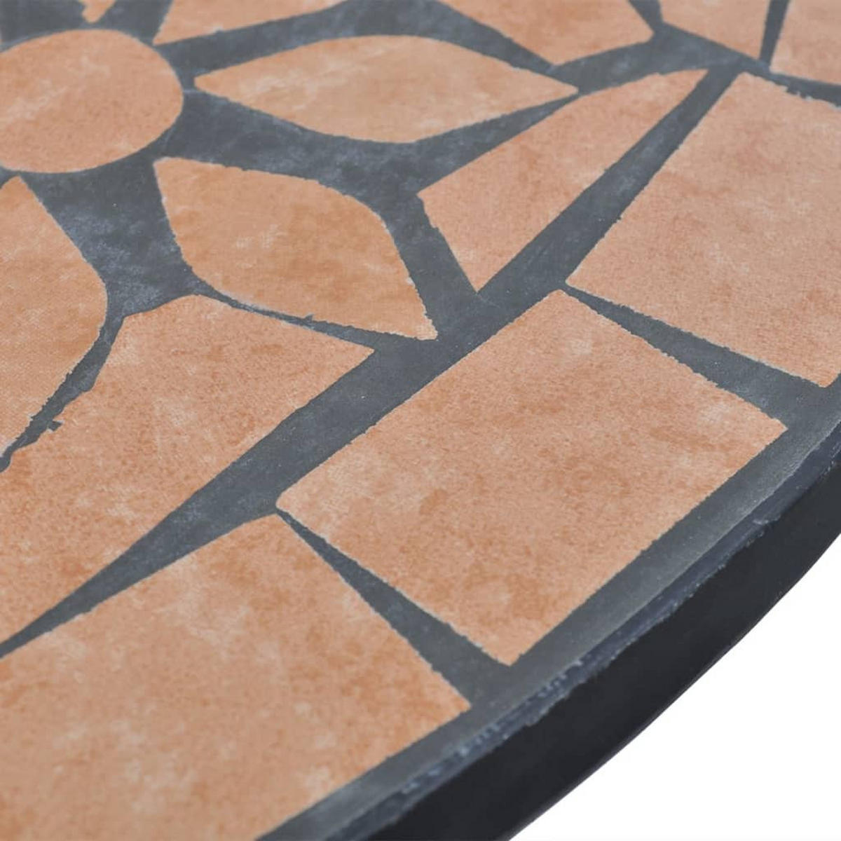 BISTROTISCH Terrakotta-Rot 60 Cm Mosaik - Braun, Keramik (60/60/70cm) - vidaXL