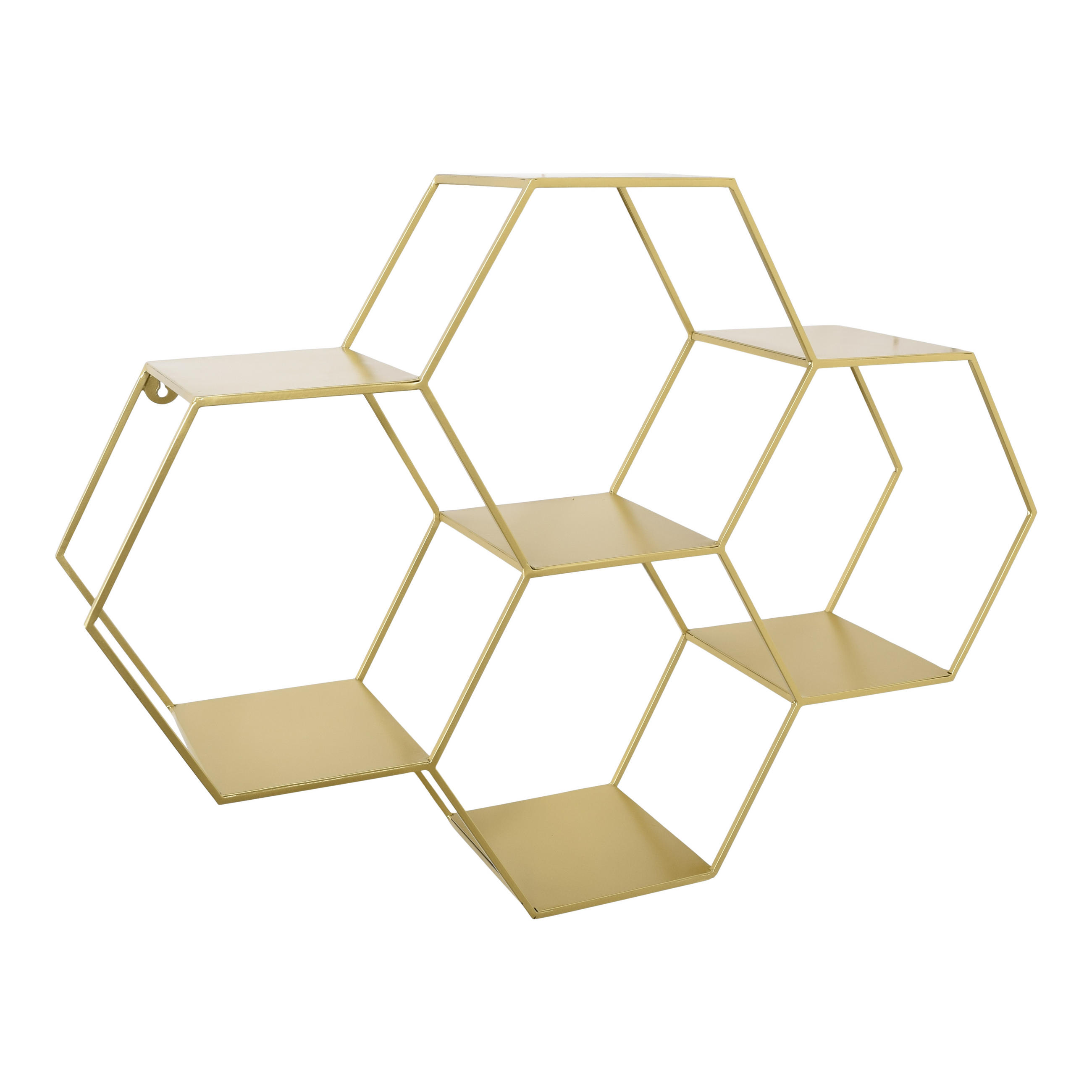 WANDREGAL Hexa Gold - Goldfarben, Metall (80/57/20cm) - LOFT42