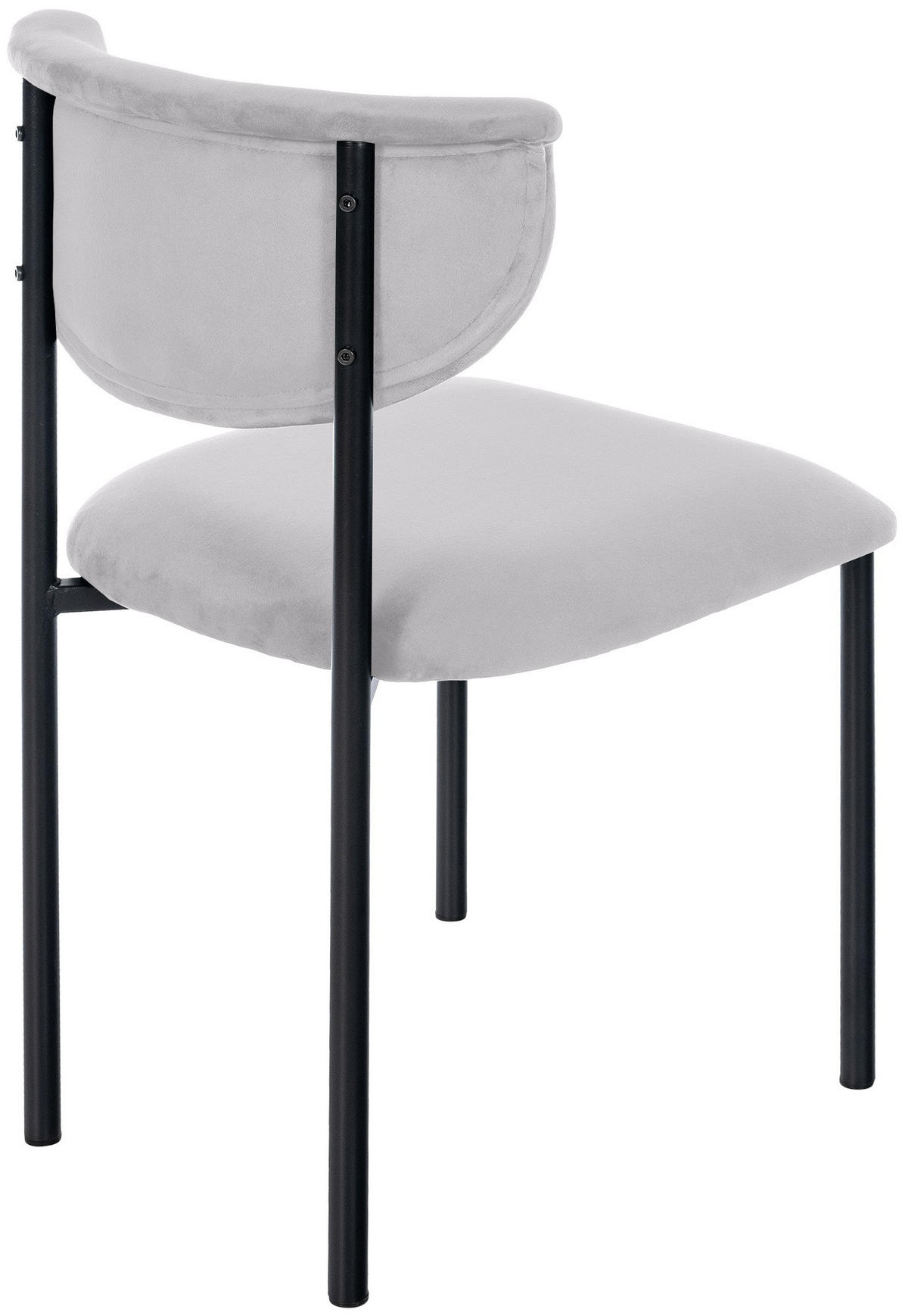 STUHL 2er Set Samt Grau - Grau, Textil/Metall (52/78/53cm) - CLP