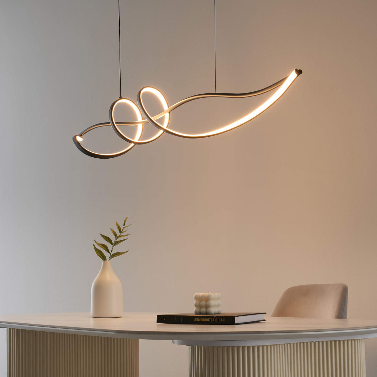 HÄNGELEUCHTE Lybella, Schwarz, 120cm - Schwarz, Metall (120/120/22cm) - KOSILUM