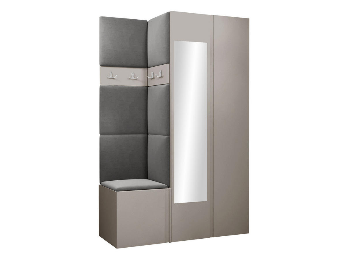 GARDEROBEN-SET Orion XXVI - Kaschmir/Grau, Holzwerkstoff/Kunststoff (116/186/46cm) - MIRJAN24