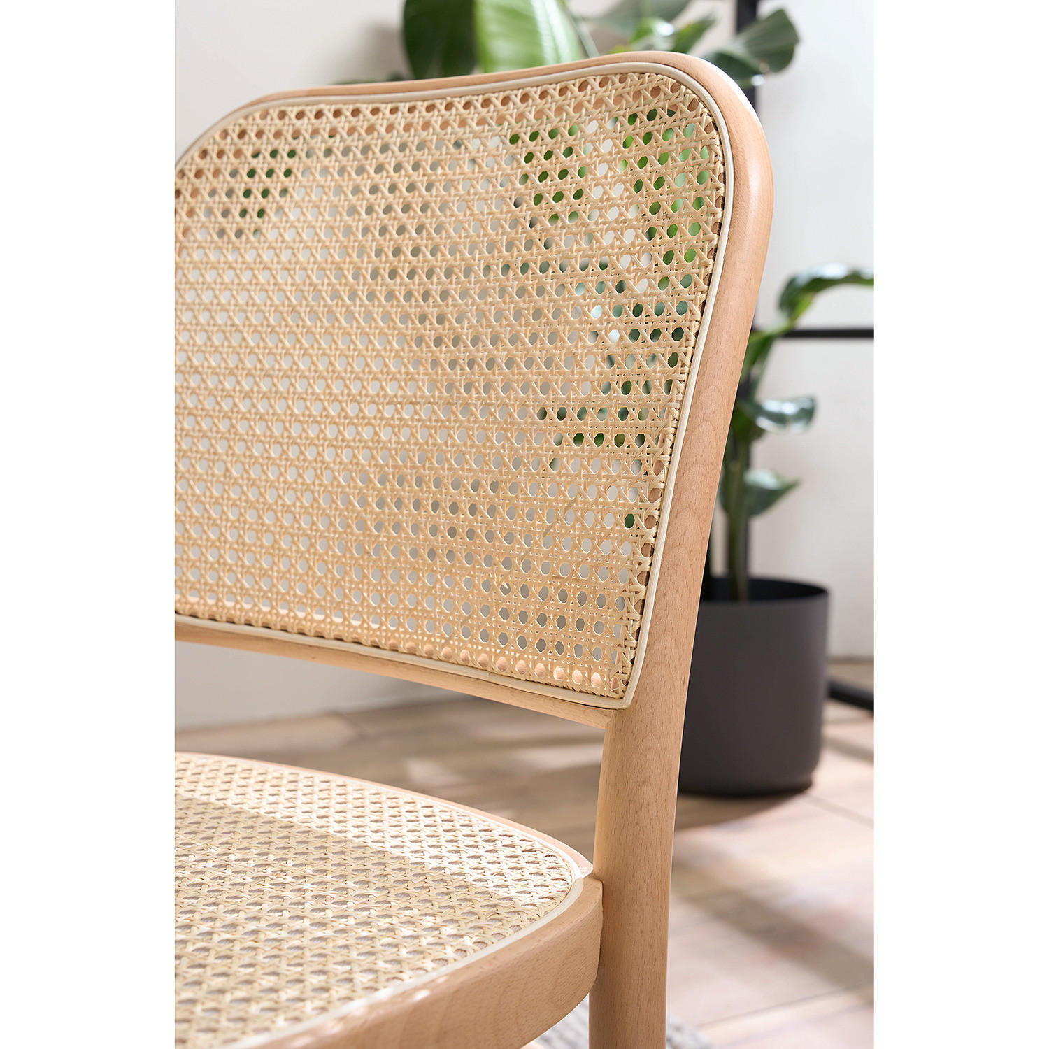 ESSZIMMERSTUHL - Rattan / Buche massiv, 2er-Set - Gelb, Naturmaterialien (46/87/54cm) - home24