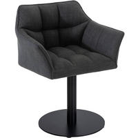 SESSEL Stoff dunkelgrau - Dunkelgrau/Schwarz, Textil/Metall (64/75/48cm) - CLP