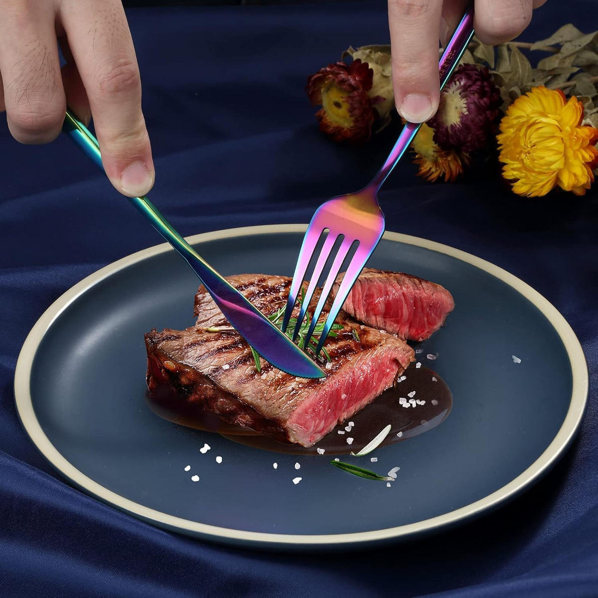 BESTECKSET 6 Personen 30-teilig Edelstahl, Spülmaschinenfest - Multicolor, Metall - Kaket